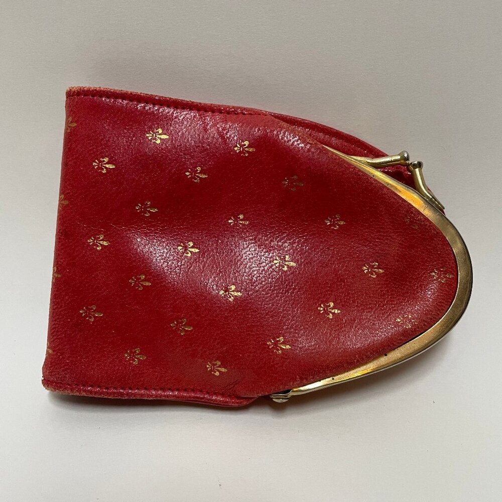 Red Leather Wallet with Coin-Pouch